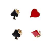 4 spille carine a tema carta bella spilla elegante per feste in lega texture per feste vestire e regalare spilla a forma di cuore, Misura unica, come descritto