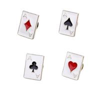 4 spille carine a tema carta bella spilla elegante per feste in lega texture per feste vestire e regalare spilla a forma di cuore, Misura unica, come descritto