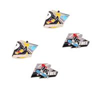 4 spille smaltate Happy Free per skateboard, hip hop, sport estremi, in lega, per uomini e donne, appassionati di skateboarder, tornei, abbigliamento commemorativo, zaino, cappelli, accessori, 4 cm