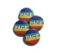 4 Spillette Bandiera della Pace Colori Arcobaleno Simbolo della Pace Peace Spille Rotonde