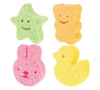 4 spugne da bagno per neonati, Spugnetta Neonato Bagnetto, Simpatiche Per Il Bagnetto Dei Bambini E Dei Neonati, Spugna Ultra Assorbente, Spugna Ultra Assorbente, Spugne Riutilizzabili E Lavabili