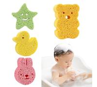 4 spugne da bagno per neonati, Spugnetta Neonato Bagnetto, Simpatiche Per Il Bagnetto Dei Bambini E Dei Neonati, Spugna Ultra Assorbente, Spugna Ultra Assorbente, Spugne Riutilizzabili E Lavabili