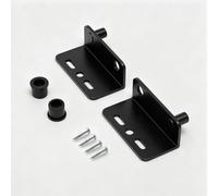4 staffe angolari piccole con fori multipli, colore nero e argento, cerniere pivot verso l'alto e verso il basso, per vetrine (nere)