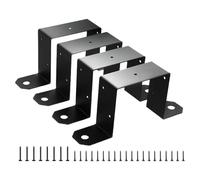 4 staffe di montaggio per gazebo in metallo rivestito nero, per pali in legno da 10,2 x 10,2 cm, ideali per progetti artigianali e uso professionale