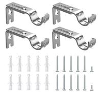 4 staffe regolabili per asta per tende con viti, staffe da parete resistenti, resistenti supporti adesivi in metallo, per casa, camera da letto, ufficio, asta per tende