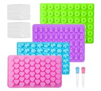 4 stampi in silicone, 2 contagocce, 100 fogli di carta per caramelle, stampi per cubetti di ghiaccio, stampi in gomma, stampi in silicone per cioccolato