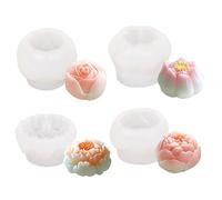 4 stampi in silicone a forma di fiore resistenti al calore flessibili antiaderenti per la cottura di sapone torte gelatina budino cioccolato dessert.