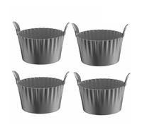 4 stampi in silicone antiaderente per friggitrice ad aria, per soufflé, muffin, cupcake e budini (grigio)