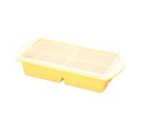 4 stampi in silicone for congelatore con coperchio: cubetti di zuppa for avanzi, salse e casseruole for la preparazione dei pasti(Yellow)