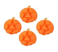 4 stampi in silicone per cioccolato arancione, stampo per torta di Halloween, teglia antiaderente per decorare torte di gelatina di caramelle, facile da pulire