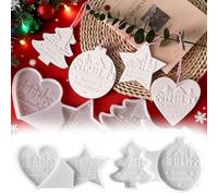 4 Stampi in silicone per colata di Natale, stampi in silicone per Natale, albero di Natale, stelle, compassione,resina epossidica, per decorazioni natalizie Facili Da Sformare