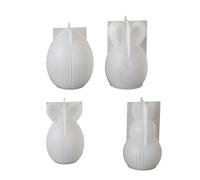 4 stampi in silicone per uova di lepre pasquali a righe, in silicone per uso alimentare, per fare sapone e decorazioni per la casa Lagomorph