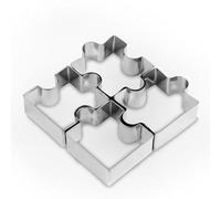 4 stampi per biscotti a forma di puzzle, in acciaio inox, per decorare torte fai da te
