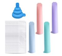 4 Stampi Per Gelato, 10 Sacchetti Per Ghiaccioli, 1 Imbuto, Set Per Gelato, Tubo Per Cubetti Di Ghiaccio In Silicone, Stampo Per Ghiaccioli Con Coperchio, Stampo Per Gelato Fai Da Te