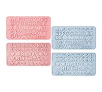 4 stampi per lettere digitali in silicone, stampi per cioccolatini e dolci