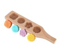 4 stampini in legno a forma di fiore per biscotti, Stampo tradizionale cinese per Torta di luna del Festival di metà autunno
