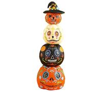 4 statue impilabili in resina di del giorno dei morti, statuette magnetiche di Halloween per casa, scrivania, corridoio, camera da letto, ornamenti decorativi per vacanze, feste, festival