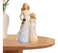 4 statuette in resina intagliate e dipinte a mano per la scultura a tema genitori e per moglie marito