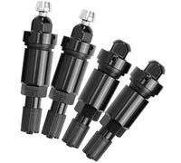 4 steli per valvole in metallo TPMS, compatibili con valvole per pneumatici Tesla, kit di servizio in lega di alluminio nero con guarnizioni in metallo e gomma e dadi di fissaggio, tenuta ermetica