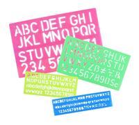 4 stencil con lettere, piccole e grandi, per bambini, stencil da disegno, pittura, apprendimento, fai da te [colori misti]