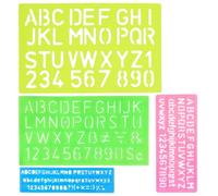 4 stencil con lettere, Set di stencil per lettere in plastica, modelli di disegno, l'artigianato riutilizzabili, per bambini, disegno, pittura, apprendimento, fai da te