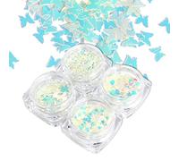 4 Stili Per Farfalla Stella Paillettes Fluorescenti Nail Art Luccica Bagliore Nel Buio Luccica Paillettes Luminose Fai Da Te Nail Art Candela Colorante