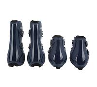 4 stivali per zampe di cavallo, stivali protettivi con assorbimento degli urti in neoprene e PU per equitazione, protezione tendinosa e salto, con fodera morbida per zampe (un set di blu)