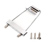 4 String Guitar Tailpiece | Metal Silver Bridge Replacement for Electric Bass/Guitar | Smooth Design for Stable Performance