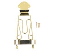 4 String Trapeze Tailpiece Bridge | Alloy Steel Adjustable Bridge for Arch Top/Semi Hollow Body Guitars | Golden Replacement Tailpiece for Enhanced Tone & Lasting Performance