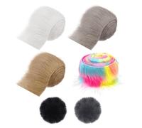 4 strisce di lana, 2 palline di peluche, strisce di lana per cucire, pelliccia decorativa, palline di peluche