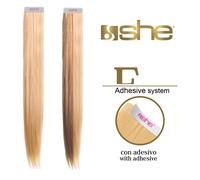 4 strisce extension adesive biadesivo Capelli veri lisci naturali SHE 40-45 cm