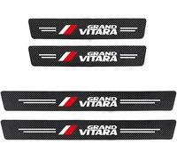 4 strisce sottoporta in fibra di carbonio per auto per Suzuki Alto Grand-Vitara S-Cross SX4, piastra di protezione per pedale di benvenuto, adesivo, soglia, copertura decorativa pe