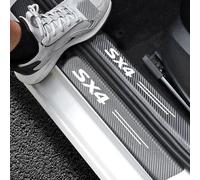 4 strisce sottoporta in fibra di carbonio per auto per Suzuki S-Cross SX4 S, protezione pedale di benvenuto, adesivi per soglia, decorazione auto, SX4