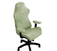 4 Stück Dehnbare Gaming-Stuhlbezüge, Ergonomischer Drehsesselschutz fürs Büro mit Reißverschluss, Rutschfester, Weicher, Kratzfester Stuhlbezug für Computertische(Green,One Size)
