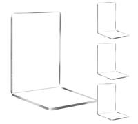 4 Supporti Fermalibri per mensole in acrilico, fermalibri trasparenti, fermalibri in acrilico per scuola, casa, ufficio, biblioteca, organizzazione della scrivania (12,5 x 18 x 12,5 cm)