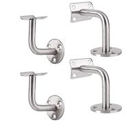 4 supporti in acciaio inox, supporto da parete in acciaio inox, supporto a parete, fissaggio a bastone, balaustra da parete, supporto per tubo a 90 gradi, per parete interna loft mano rampa scala