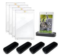 4 supporti magnetici 35PT con supporto per carte da collezione, set di carte da collezione con supporto per carte di credito, carte Pokemon, porta carte trasparenti per Yugioh, collezione di carte