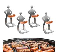 4 Supporti per Barbecue E Bastoncini per Grigliare Hot Dog