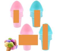4 supporti per coni gelato, in plastica, per gelato e neve, riutilizzabili e sostenibili, per gelato, per feste (blu e rosa)
