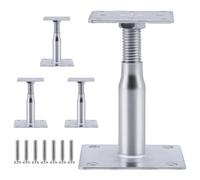 4 supporti per pali regolabili in altezza, altezza 100 - 150 mm, in acciaio zincato, per pali da avvitare, piedini di supporto, base in cemento, regolabili per recinzioni, ripar, tettoie e pergolati