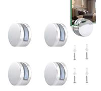 4 supporti per specchio per montaggio a parete,Soporte De Espejo Para Baño Con Clip De Vidrio De Aleación De Zinc Para Montaje En Pared,Adecuado Para Baño, Dormitorio y Lugares Públicos.