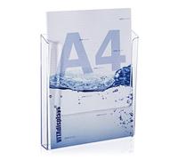VITAdisplays 4 supporti trasparenti da parete DIN A4, per volantini e cataloghi da parete, per volantini DIN A4, per volantini e cataloghi