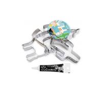 4 Tagliabiscotti Lama + Penna per glassa nera