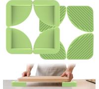 4 tappetini antiscivolo in silicone per taglieri, antiscivolo, antiurto, resistenti all'usura, antiscivolo, per taglieri in legno, salvaspazio e sicuro, un raggio di ≤ 4 cm (verde)