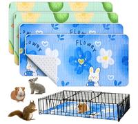 4 tappetini assorbenti lavabili riutilizzabili rettangolari per piccoli animali, conigli, gatti, criceti, piccoli cani, blu, 46 x 61 cm