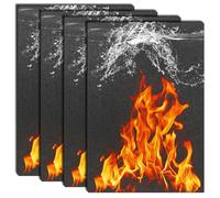 4 tappetini ignifughi per saldatura, 30 x 20 x 0,5 cm, in feltro di carbonio, resistenti al fuoco, isolamento termico fino a 800 °C, tessuto ignifugo, per grill, stufa, pozzo di saldatura