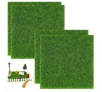 4 tappetini in erba artificiale, 15 x 15 cm, prato realistico da giardino, erba artificiale realistica, micro tappeto erboso in miniatura, per decorazioni da giardino, progetti artigianali, casa delle