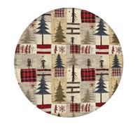 4 tappetini per mouse da gioco, motivo scozzese rustico, con base rotonda in gomma, tappetino da scrivania con bordi cuciti, tappetino per mouse per laptop, tastiera PC, tappetino per mouse per lavoro