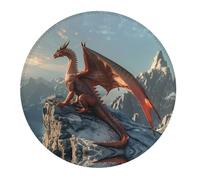 4 tappetini per mouse piccoli da gaming, con base rotonda in gomma rossa con montagna e alba, tappetino da scrivania con bordi cuciti, tappetino per mouse per laptop, tastiera PC, tappetino per mouse