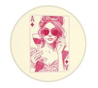 4 tappetini per mouse piccoli da gaming, con scritta "Ace of Diamonds", base rotonda in gomma, tappetino da scrivania con bordi cuciti, tappetino per mouse per computer portatile, tastiera PC